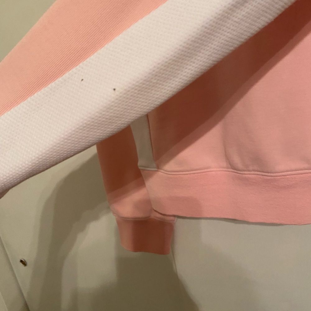 Ralph Lauren Light Pink  and White Zip-Up Hoodie, Logo on Chest, Long Sleeve (L) - Picture 6 of 6